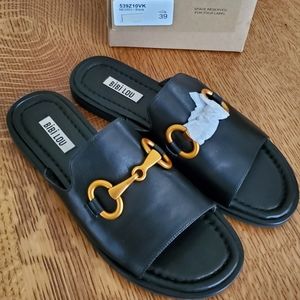 Anthropologie | Shoes | Bibi Lou Haruka Slide Sandals Black | Poshmark